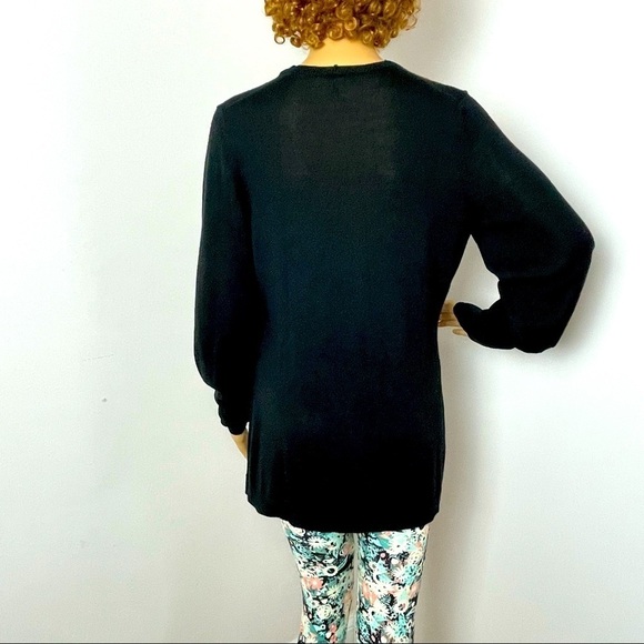 Tahari Black Tunic Sweater – Size Small, Ribbed Hem, Excellent Condition - Picture 6 of 11